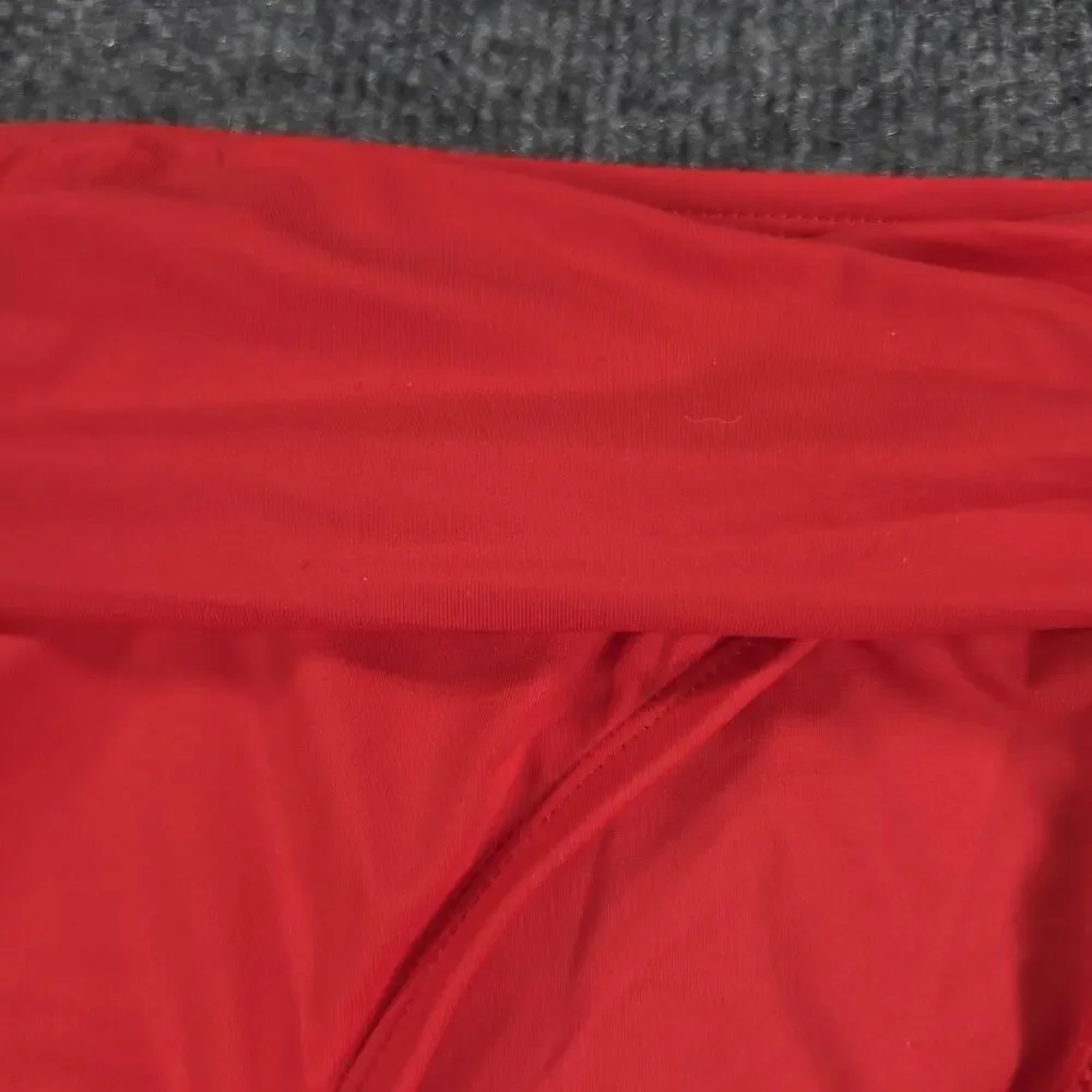 La Blanca Women's Size 12 Red Tummy Control Ruched Bikini Bottom Swimwear